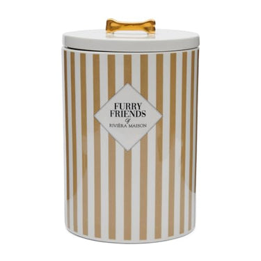 Riviera Maison Furry Friends Dog Food Storage Jar - Pet Food Storage Jar - Porcelain - White on Sale